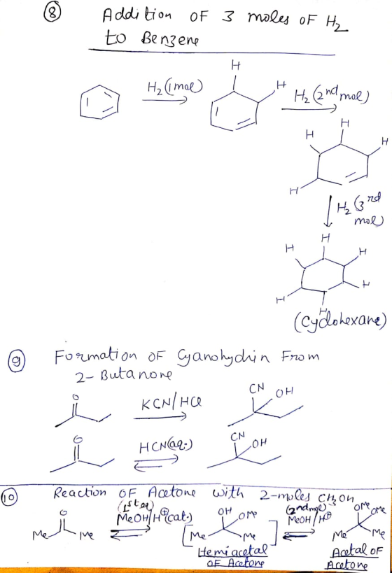 Addition of 3 to Benzene moles of H₂ H H₂ (1 moe Hilmo į * 4.centemes * H₂ (2nd mol) Η H Thard L mol Y (Cyclohexane) Formatio