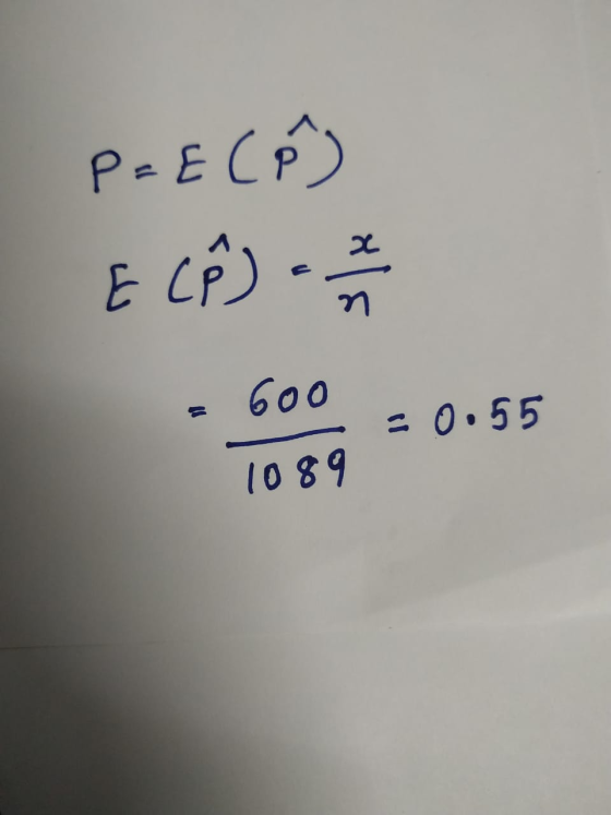 P=EC ECÊ = 2 600 = 0.55 1089
