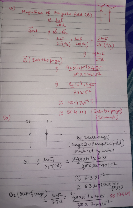 2 magnitude of Magnetic field (B). - Bohol 2nd Brot & Bit - hot & lot = 217 (42) 2014/2) 2 ho I 215(6/2) مامال Into the page