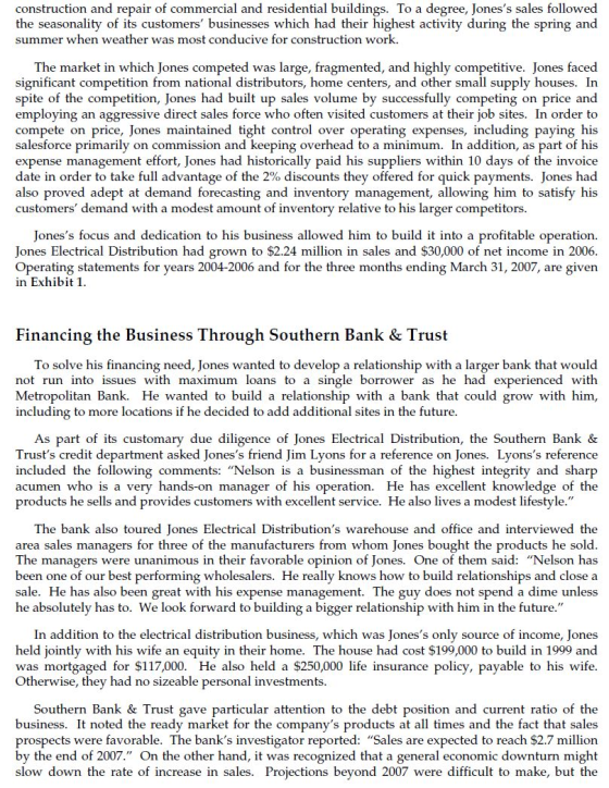 construction and repair of commercial and residential buildings. To a degree, Joness sales followed the seasonality of its c