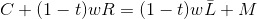 C+(1-t)wR=(1-t)w\bar{L}+M