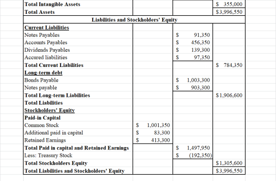 $ 355,000 $3,996,550 91,350 456,350 139,300 97,350 $ 784,350 Total Intangible Assets Total Assets Liabilities and Stockholder