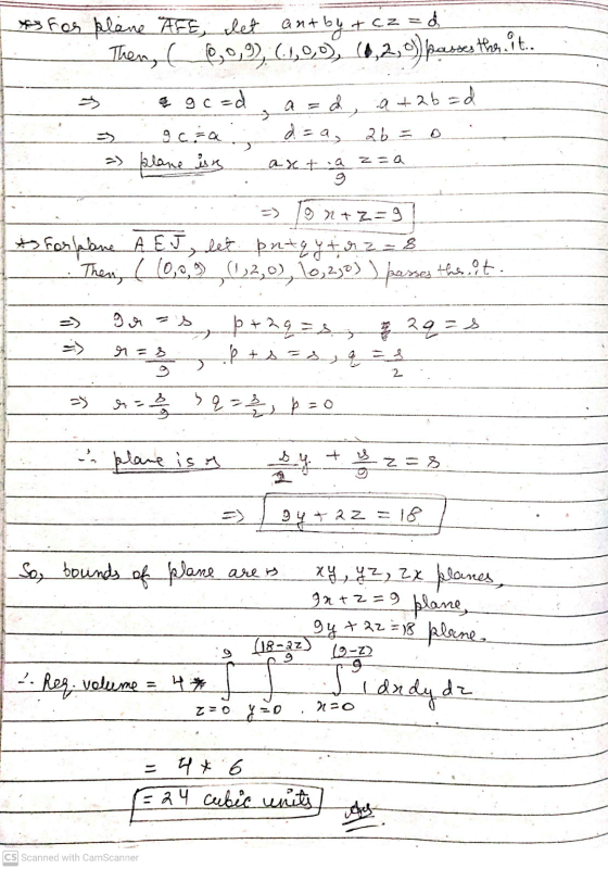 & 9C- O As for plane AFE, let ant by + cz =d Then, (6,0,2), (1,0,0), (1,2,0)) passes the it... =d a=d, atab=d gcza d=a, 2b =)