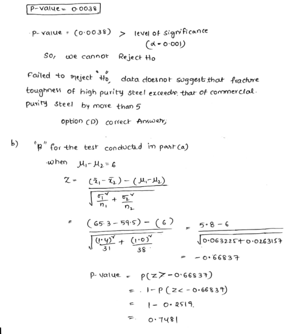 p-value00038 p-value: (0.0038) > level of significance (&-0.001) Reject Ho So, we cannot failed to reject Hé, data does not