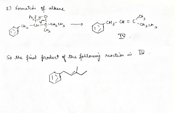 3) Formation of alkene chh nb а, — — -и, м, — си.- Сиз со So the final product of the following reaction is D. one