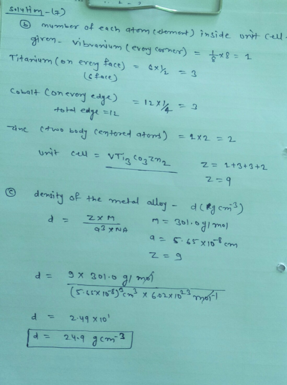 solytim-(7) number of each atom (element) inside unit giren vibranium (every corner) = 2x8 = 1 Titanium (on every face) - 6x2