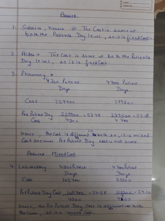 OATE PAGE No Salatiu 130o Patient 22990 2495 est 4 700 Hence 430a Pea Patient Da 0.0 ed