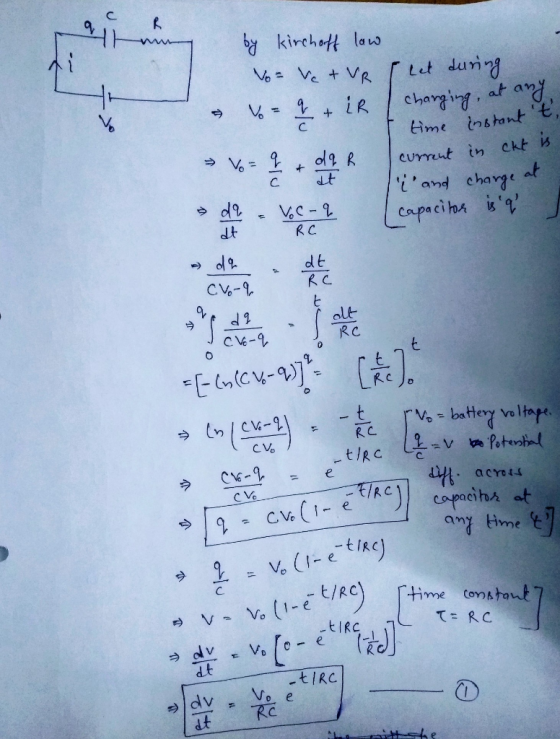 y kirchet lou с.ut , and charge at R c dl 2 R c e. acibbh at -tIRC v ) て= RC tIRC dt- -tIRC