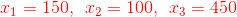 21 = 150, C2 = 100, 13 = 450