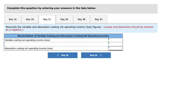 Complete this question by entering your answers in the tabs below. Req 1A Req 18 Req 1C Req ЗА Reg 3A Req 3B Req 38 Req 3C Re