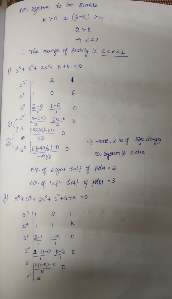for system to be stable KO & (2-x) to 27K KE2 in the range of stabity is ocker 54 253+ st6=0 gr 0-(-5) Toys (+5) (5/2)-6x2 2