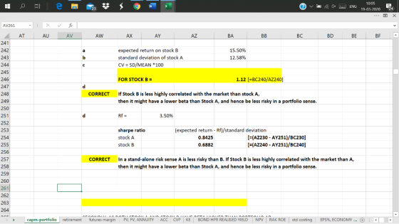 v 4* - ENG 10-05 19-03-2020 24 AV261 X AU fix AV AT AW AX AY AZ BA BB BC BD BE BF a 241 242 expected return on stock B standa