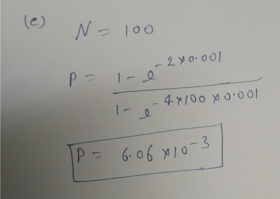 (e) N=100 - 240.001 p - l- én I-e-44100 X 0.001 P = 6.06410-3