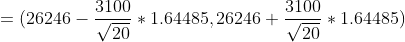 3100 3100 1.64485,26246 + V20 1.64485) /20 (26246 *
