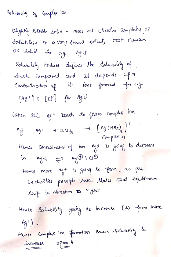 solubility of complexion sclid for eag Agil slightly follable solid - does not clissolve complelly or solubilize to a very sm