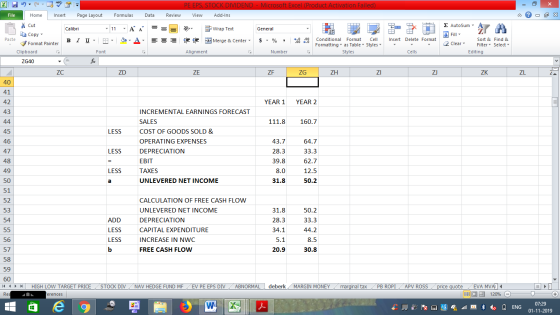 ZE 44 46 PE EPS, STOCK DIVIDEND - Microsoft Excel (Product Activation Failed) File Home Insert Page Layout Formulas Data Revi