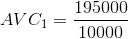 AVC_{1}= \frac{195000}{10000}