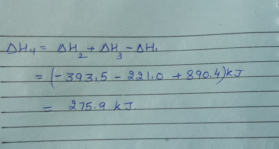 ΔΗ4 = ΔΗ, + ΔΗ - ΔΗ, = (- 393, 5 - 8 2ο + 9904)ki 3 75,9 kT