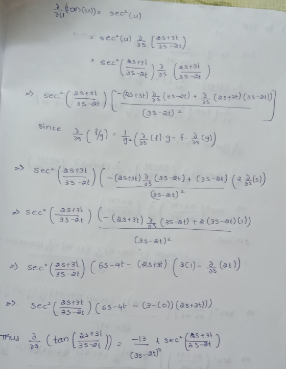 a tan (u))= sec²(u). วิน o secº (0) Bs lastsed) a sec², ast37 ast31 35-at ) ) as 35 at asest sec Casa ( 35 at -@3t) 5 (35-a2t