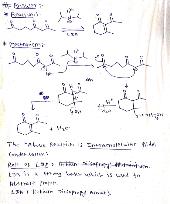 * : عليا؟ طه * Reaction A mechanisms ألينممتاز ( | H2O HH | ها + The Above Reaction is Intramolecular Aldol condensation: R