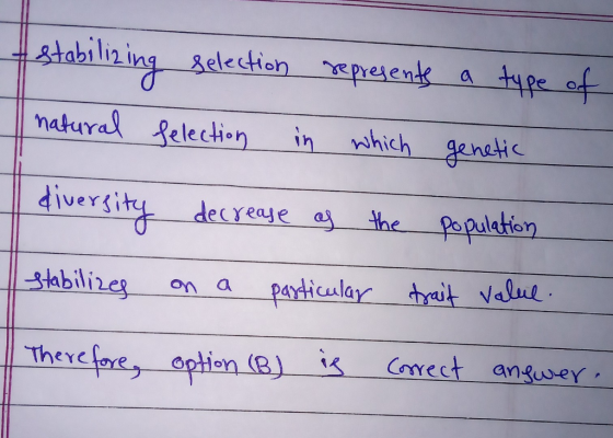 stabilizing selection represents a type of natural selection in which genetic diversity decrease of the population stabilizes