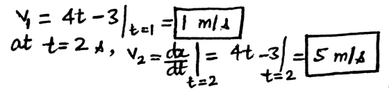 V 2 4t. mis ed at t= 2A, 벌 5 mls = t 3 22 22