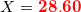X = 28,60