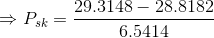\Rightarrow P_{sk} = \frac{29.3148 - 28.8182}{6.5414 }