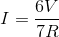 I = \frac{6V}{7R}