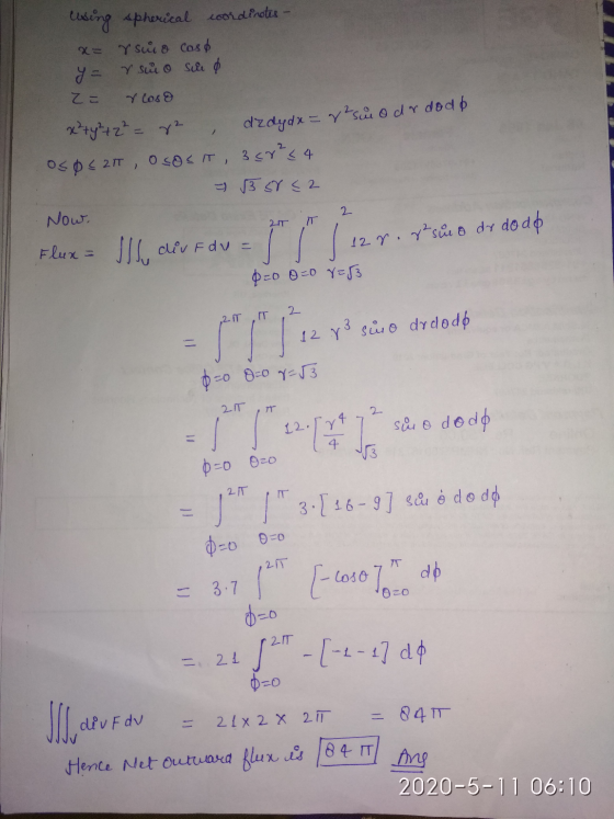 using spherical coordinates - x= rsuio Cost y = rsu o sue o 2= roso x+y+z² = r2 ardydx=22su o dr dodo OSOL 211, OLOST 35r² <