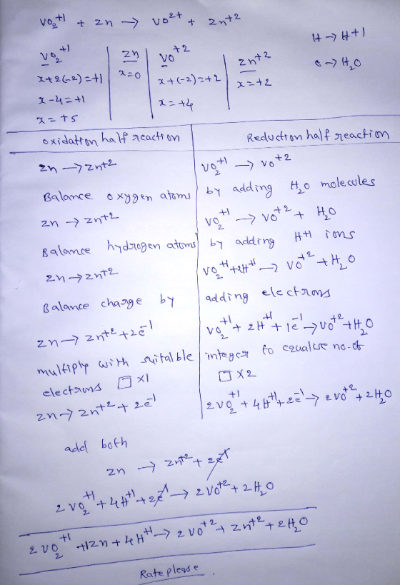 1+ -> H+) + 2 vot & zn - voet + ant2 vot zn I noth ent? &- to x+2(-2) =+1/x=0 x+(-2)2+2). x-4=+1 x=+4 x=+5 oxidation half rea