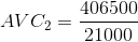 AVC_{2}= \frac{406500}{21000}