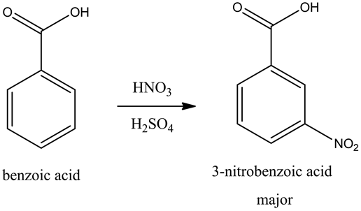 О,
ОН
О.
ОН
HNO3
H2SO4
NO2
benzoic acid
3-nitrobenzoic acid
major