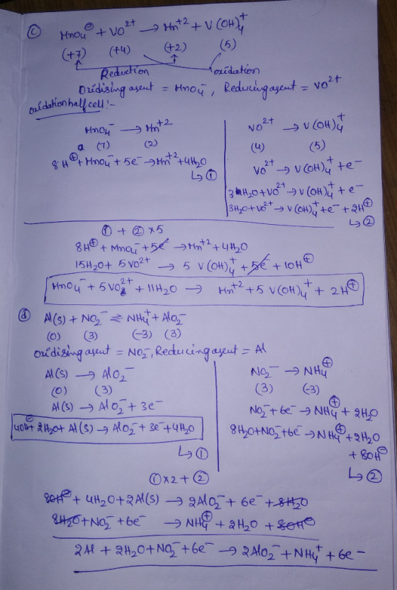 © now +v0 ²t Ant2 + V (OH)T 1 Reduction - oxidation bridising asent = know, Reducing agent = volt Bruidation half cell! rhon