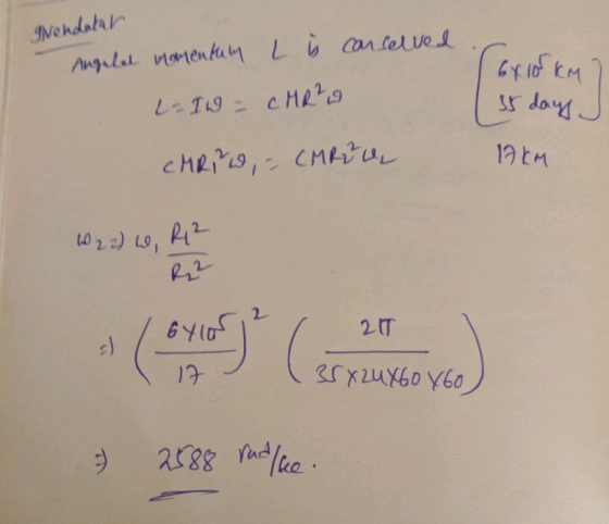 Nendatar L i Angelet momentuly conserved с iс th) L-IW - CMR²W 38 days J CMRiw, - CMRRU 17 km W 2 2) W R12 20 35x24x60x60 7 2