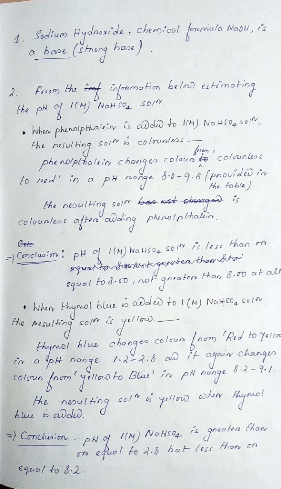 1. Sodium Hydroxide, Chemical foreniala NOOH, es a base (strong base) .. ( rom 2 from the imat inloomation belowd estimating