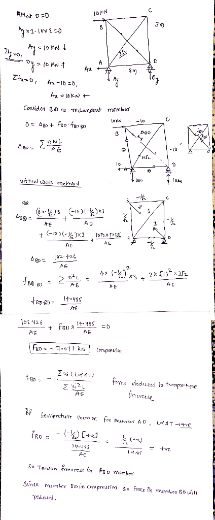 & Mat 0=0 TOKN 3 m Ayu 3-10X320 2=0, = 10 Kad to oyaloknot Zhro, Ax-100 Ax - Ax = lokna Consider Boa redundant member LORN 0