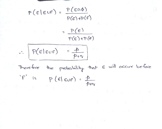 P(E) +P(F) P(E) PE EUF There five the PckaLi that Eccur be-ee
