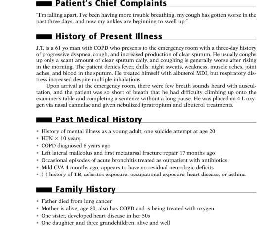 Patients Chief Complaints Im falling apart. Ive been having more trouble breathing, my cough has gotten worse in the past