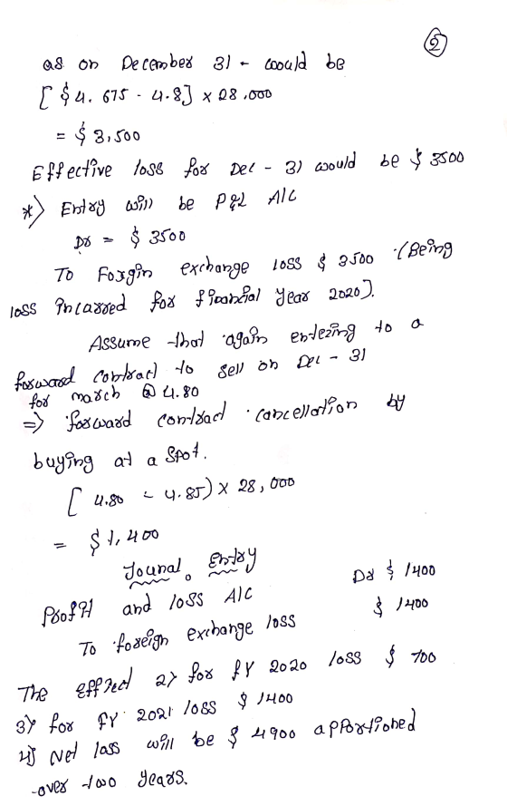 as on December 3) - 31 - would be [ $4.675 4.8.3 *08.000 = $ 3,500 Effective tos& for Dee - 3) would DO be § 3500 Entry wil b