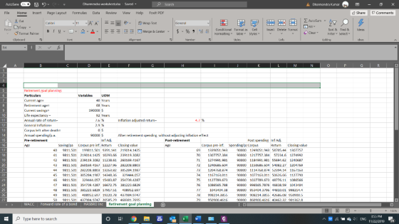 Dhamendra worksheet.xisx Saved A Dharmendra Kumar. AutoSave 0n - Search A Dharmandra Beview File Page Layout Formulas View He