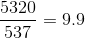 5320 = 9.9 337