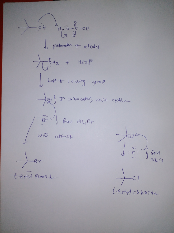 i protamaton of alcohol trotz + usap Loss of Leaving group 30 carbo catar, more stable Br} from NHUB Mo attack G+ bich frams