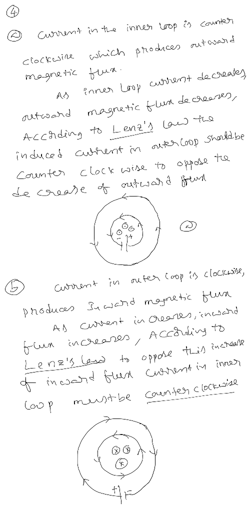 @ Current in the inner loop is counter which sroduces outward clockwire magnetic fun. As inner Loop current decreases, outwar