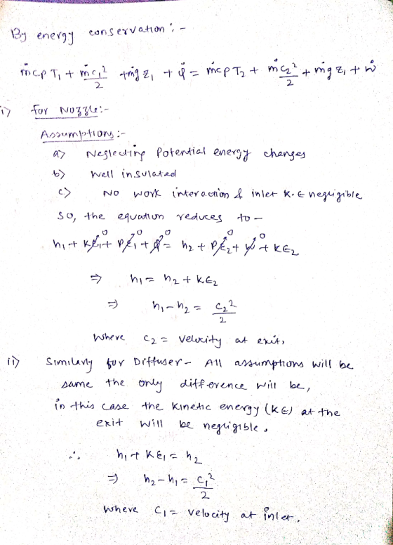 By ener conservatH on- C2 mcp T + 2 - aN A Aosumption:- Nesleuin Potential energ changes a7 Well insu\GARd woYk inter a.cton