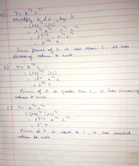 1/2 3 Ye k a) 3 - CA) 516 it has Since power af eAums deresing less than to scale 2/3 2/3 AL 2/3 $13 it has incxeasing Power