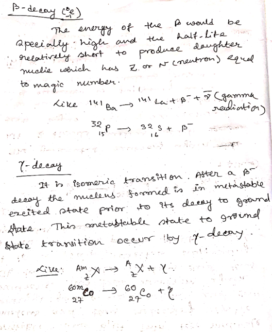 B-decay coe) ... The energy of the fo would be a pecially high and the half-life non relatively short to produce doughter nuc