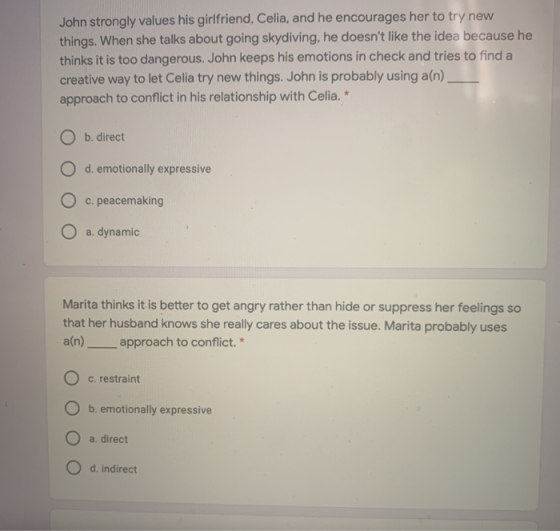 John strongly values his girlfriend, Celia, and he encourages her to try new things. When she talks about going skydiving, he
