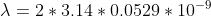 \lambda=2*3.14*0.0529*10^{-9}