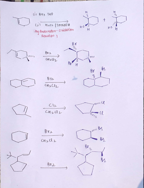 (1) BH3 THE clii H202 13M NGOH но Ho Ho u (My duobovalton-oxidation Reaction | Boz CH2 L2 Вт. CH2Cl2 Cl2 CH2 C2 Bra CH2Cl2 CA